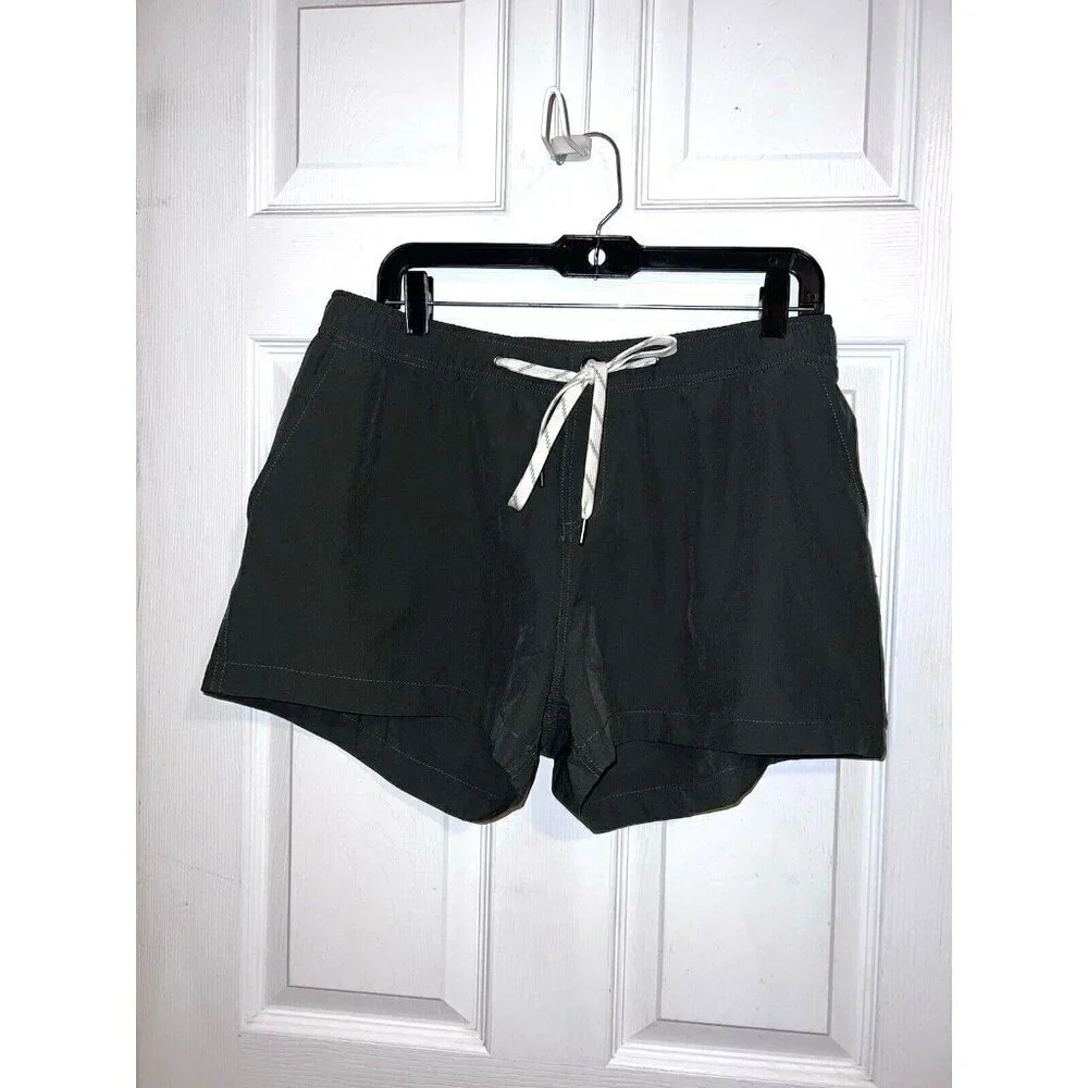 ICEBURG Womens Olive Green Elastic Waist Shorts Pockets Sz L